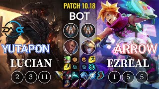 DFM Yutapon Lucian vs Arrow Ezreal Bot - KR Patch 10.18