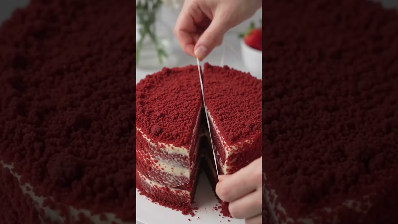 Soft red velvet cake, perfect slice, and satisfying cuts