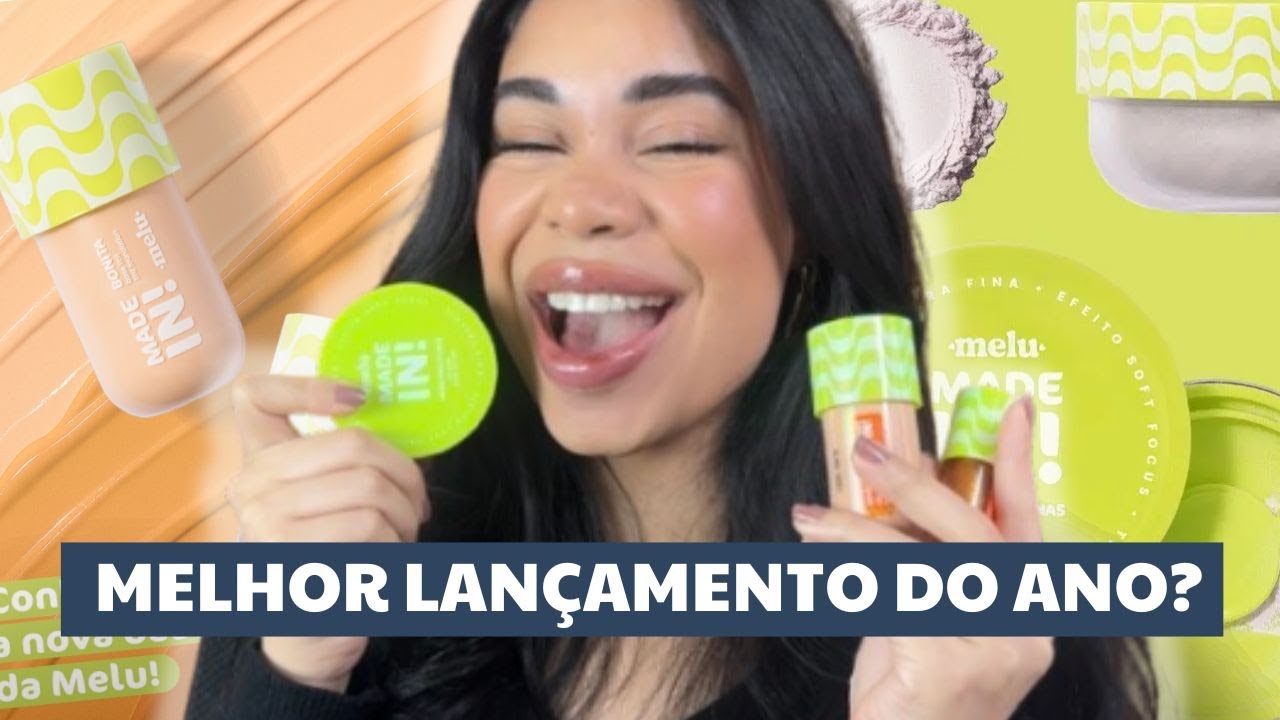 TESTANDO/PRIMEIRAS IMPRESSÕES MELU linha Made IN | BASE Bonita Skin Tint, Pó SOLTO, Lip OIL Néctar ✨