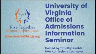 Rise Together UVA Admissions Seminar