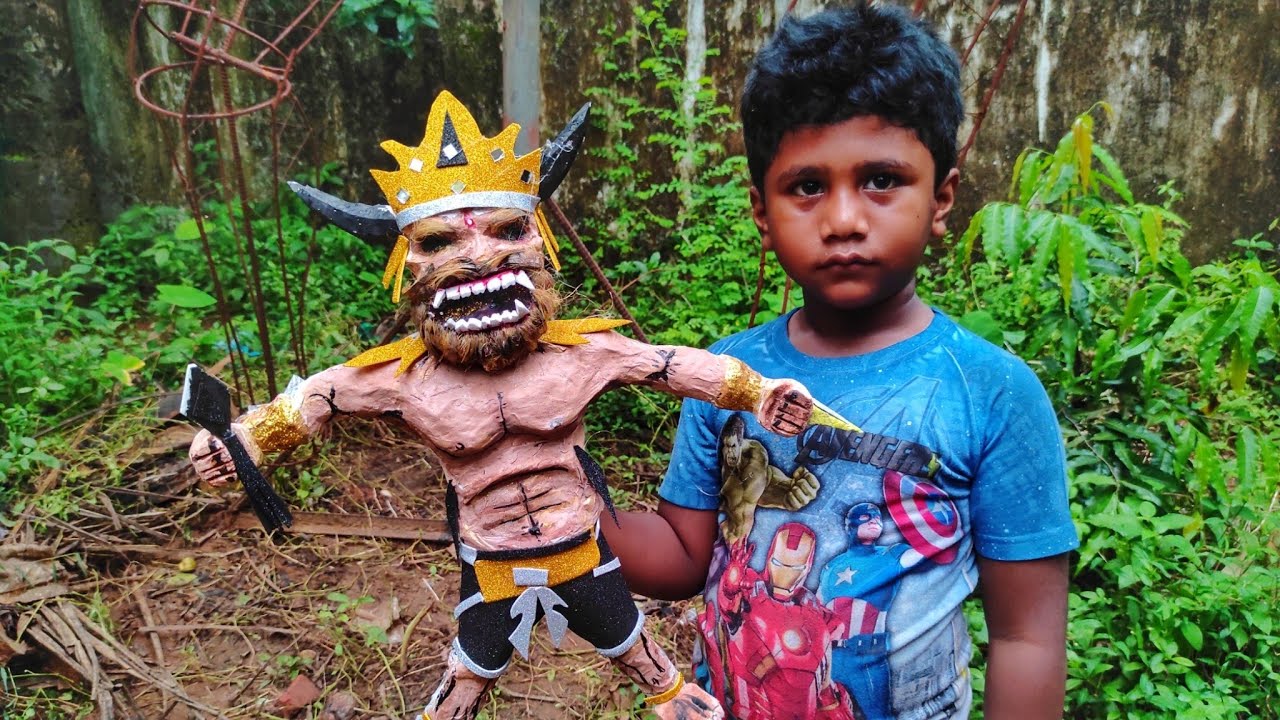 This is How i made Mini Ravan using paper | How to Make Ravan using ...