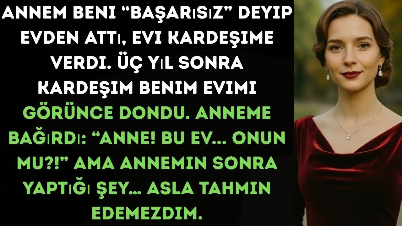 Aile yemeğinde annem beni kovdu, evi kardeşime verdi. Ve ben o anda her şeyi bıraktım.