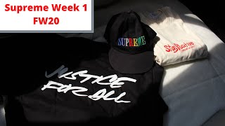 Supreme Week 1 FW20 (futura, stay positive, multicolor hat)