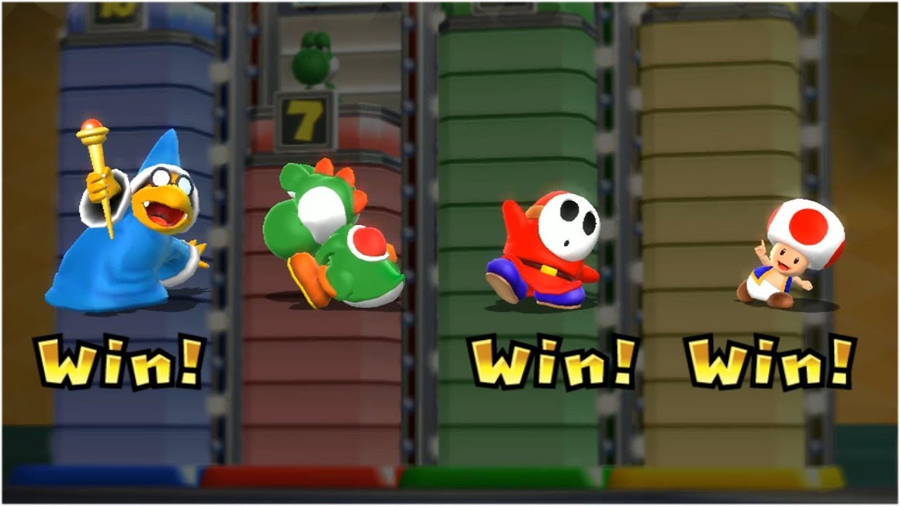 Mario Party 9 Step It Up - Kamek vs Yoshi vs Shy Guy vs Toad Gameplay | MARIOGAMINGHUB