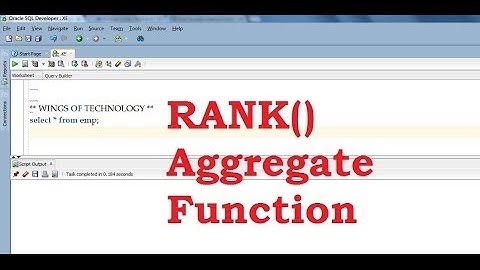 RANK Aggregate Function in SQL with an Example