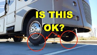 LEVELING AN RV, IS IT OK TO LIFT THE FRONT TIRES OFF THE GROUND?