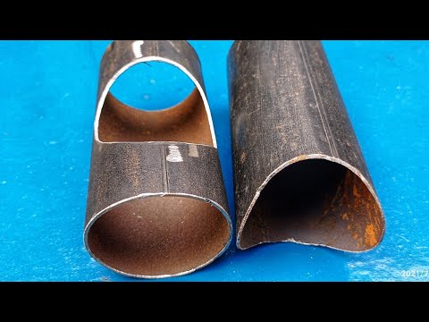 Genius idea Of Round Pipe Notching // How To Notch Round