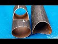 Genius idea Of Round Pipe Notching // How To Notch Round Tube