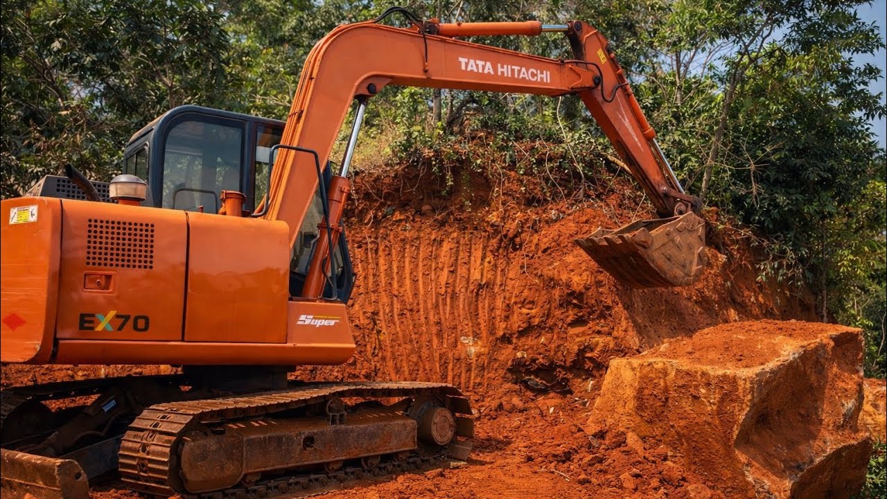 Powerfull Tata Hitachi Red Soil Digging 👌😱| Amazing Backhoe Working Hometown 🔥|