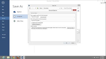 Set password in MS Office 2013 files (word ,excel, powerpoint, etc). (HD)