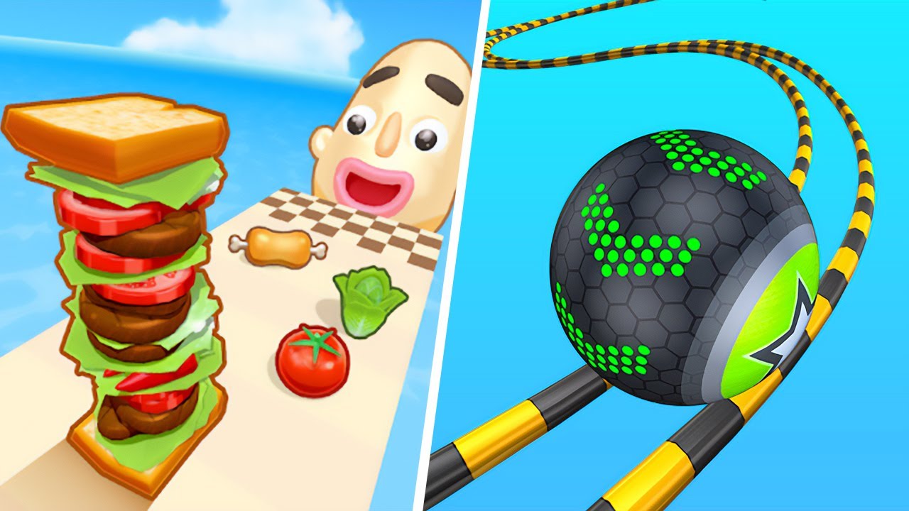 Sandwich Runner vs Going Balls, Sandwich Runner Night Gaming, Juice Run Gameplay, Juice Adventure