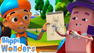 Unveiling the Magic of Erasers with Blippi | Blippi Wonders | Cartoons for Kids - Explore With Me!