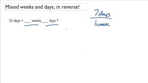 Convert days into mixed weeks and days