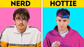 NERD VS. HOTTIE || Awesome Beauty Transformation From Ordinary Guy To E-Boy