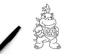 Comment Dessiner Bowser Junior Mario Youtube