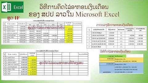 ວິທີຄິດໄລ່ອາກອນເງິນເດືອນຂອງສປປລາວໃນ#microsoft Excel #if