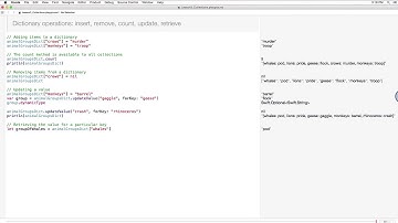 Operaciones del diccionario