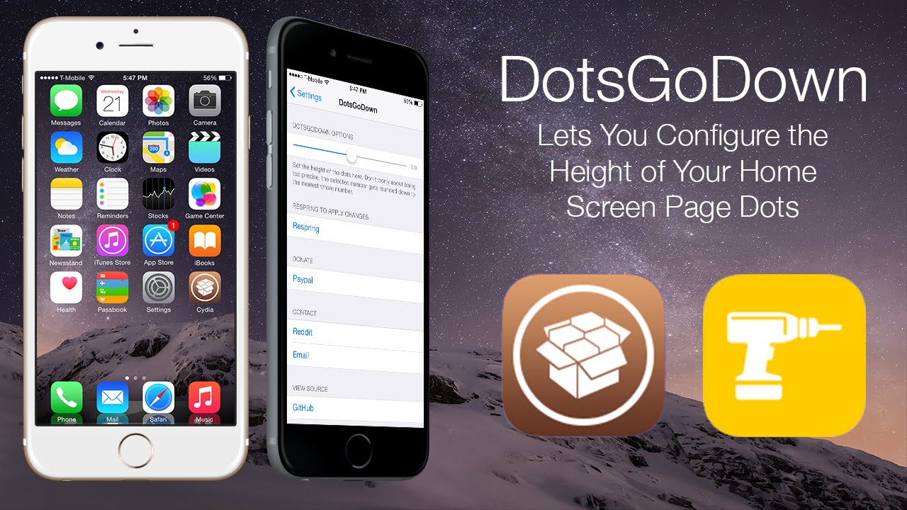 DotsGoDown: Lets You Configure the Height of Your Home Screen Page Dots ...