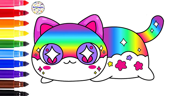 How to Draw Rainbow Cat from Aphmau Meemeows | SKETCH TUTORIAL STEP BY STEP l Famiya Art