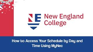 MyNEC: Access Your Schedule by Day and Time