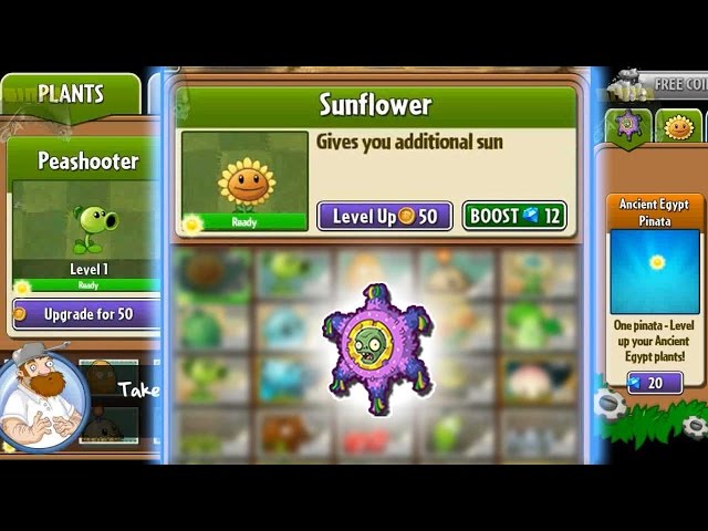 Plants vs Zombies 2 - Sunflower Leveling Up 