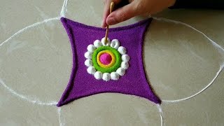 Simple And Beautiful Rangoli Designs | Satisfying | Relaxing | Rangoli Colours