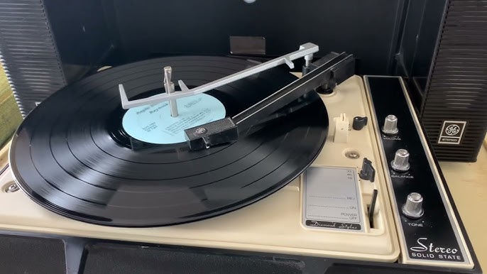 General Electric Wildcat Stereo Solid State Turntable System Blue Teal