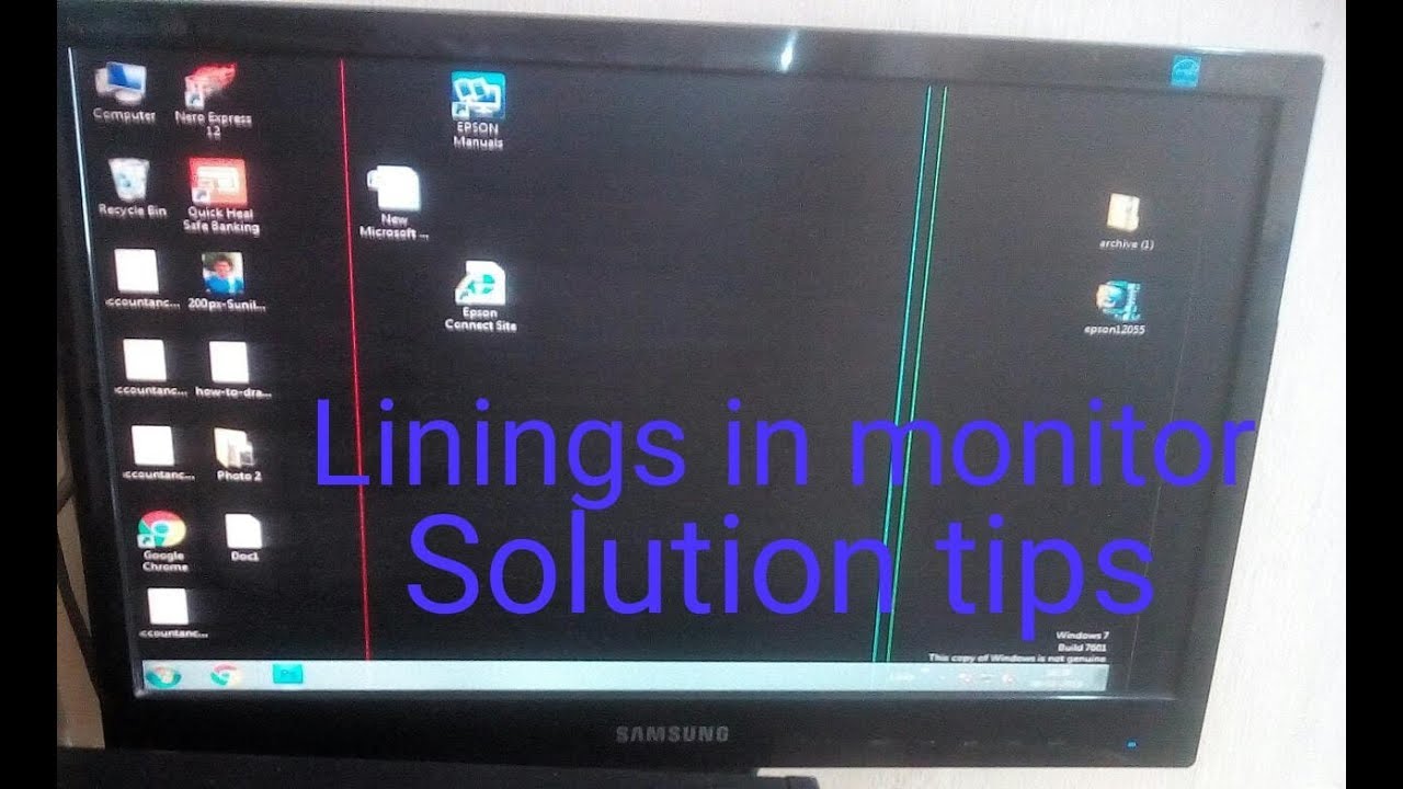 line on desktop  Update 2022  Monitor lining problem, line on computer monitor, how to remove line on computer