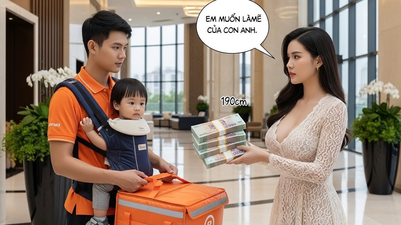 Anh Shipper Chở Con Đi Giao Hàng,Nữ Tỷ Phú Đưa Bỗng Đưa 200 Triệu Và Nói: