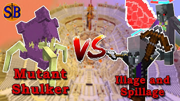 Mutant shulker (Mutant more 1.19.2) vs Illage and Spillage bosses | Minecraft Mob Battle