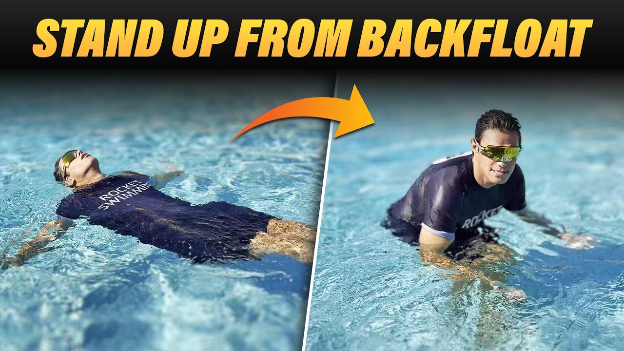 How to Stand Up in Water from Back Float | Beginner Swimming Lesson ...