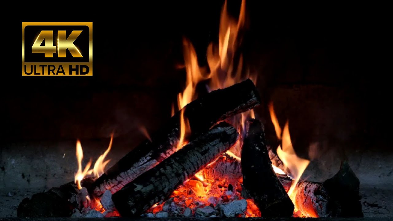 Brandende Vuurkachel 4K (GEEN MUZIEK) Vuurtje met Knetterende Geluiden (ULTRA HD)