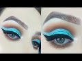 Aqua Spring Cut Crease Makeup Tutorial | Cut Crease For Hooded Eyes