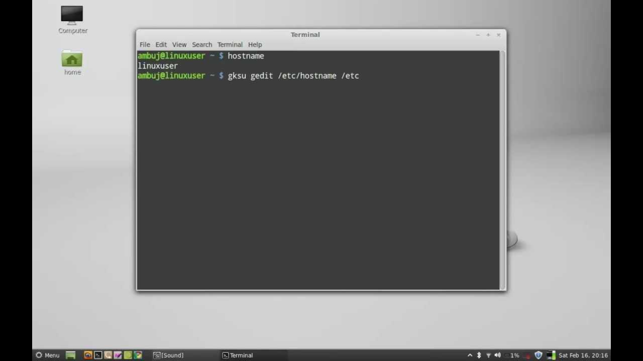 How to change the hostname in linux mint or ubuntu youtube