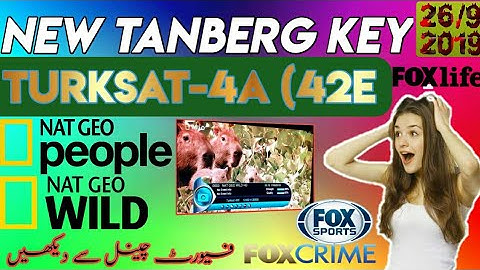 New Update Tanberg Key || TURKSAT 4A @42E || Fox Network NAT GEO HD || 26/9/19