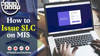 How to Issue SLC on MIS | MIS Portal Training | MadeEasy Video 7 screenshot 1