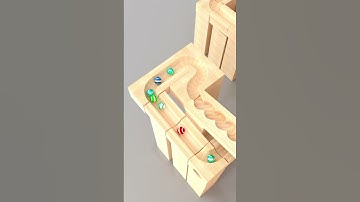 playing marble run ASMR with red marble, yellow marble #marblerun #marblerunandmore #shorts