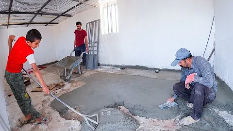 Building a nomadic residence by uncle Hamid in the mountains