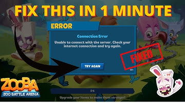 ZOOBA CONNECTION ERROR FIX IN 1 MINUTE | FIX CONNECTION ERROR IN ZOOBA | #zooba #unqzooba