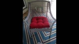 Pillow Perfect Outdoor/Indoor Pompeii Tufted Seat Cushions (Round Back), 19" x 19", Red, 2 Pack