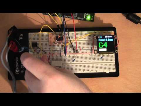 ATtiny 2313 with ALPS rotary encoder and µOLED-128-G1 from 4D Systems