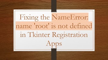 Fixing the NameError: name 