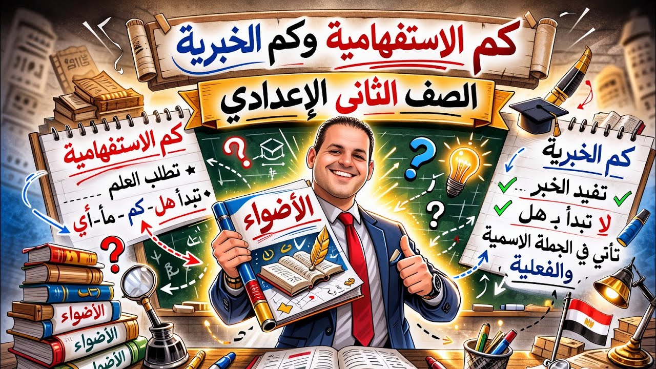 # حل تدريبات كم الاستفهامية وكم الخبرية من كتاب الامتحان للصف الثاني الإعدادي ٢٠٢٦