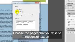 Recognizing text in scanned documents in Adobe Acrobat Pro