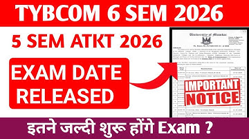 📢TYBCOM 6 SEM Exam Timetable 2026 || TYBCOM 5 SEM ATKT EXAM 📅TIMETABLE RELEASED | MUMBAI UNIVERSITY