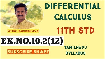 11th Std Maths Ex.10.2(12) Find derivatives of the Function y= sinx /(x^2)