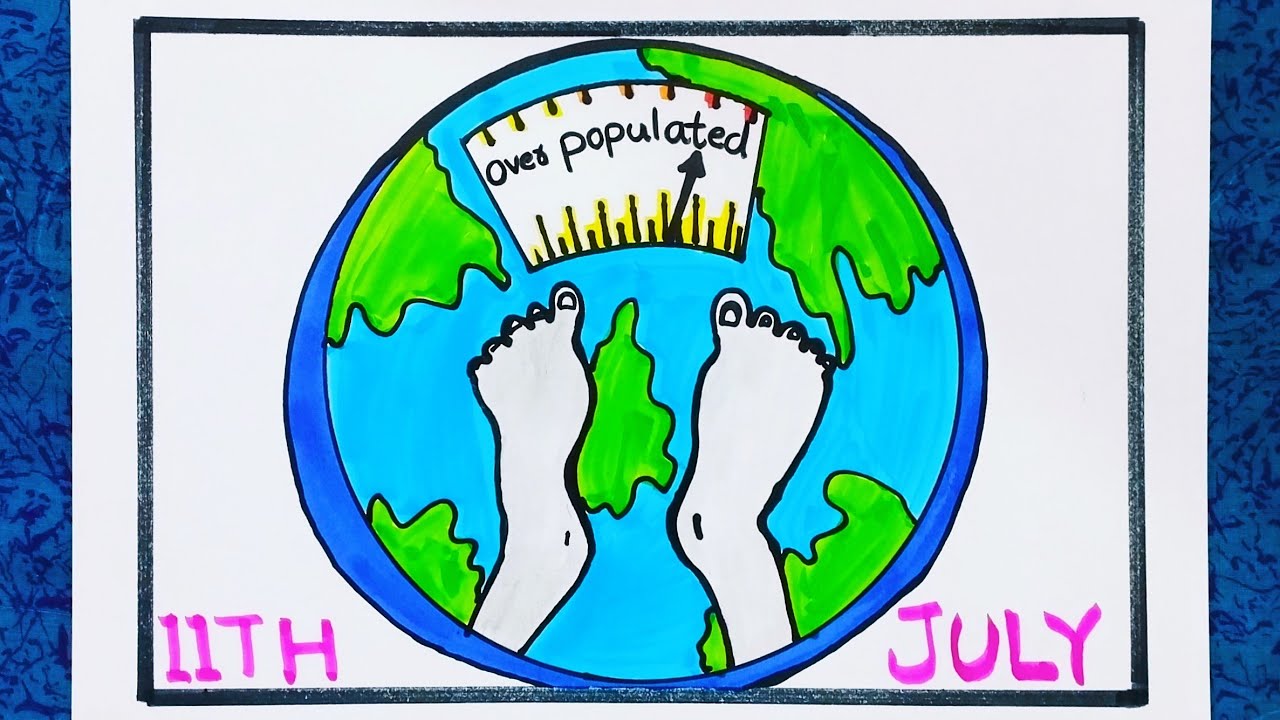 World Population Day Drawing/World Population Day Poster/Population ...