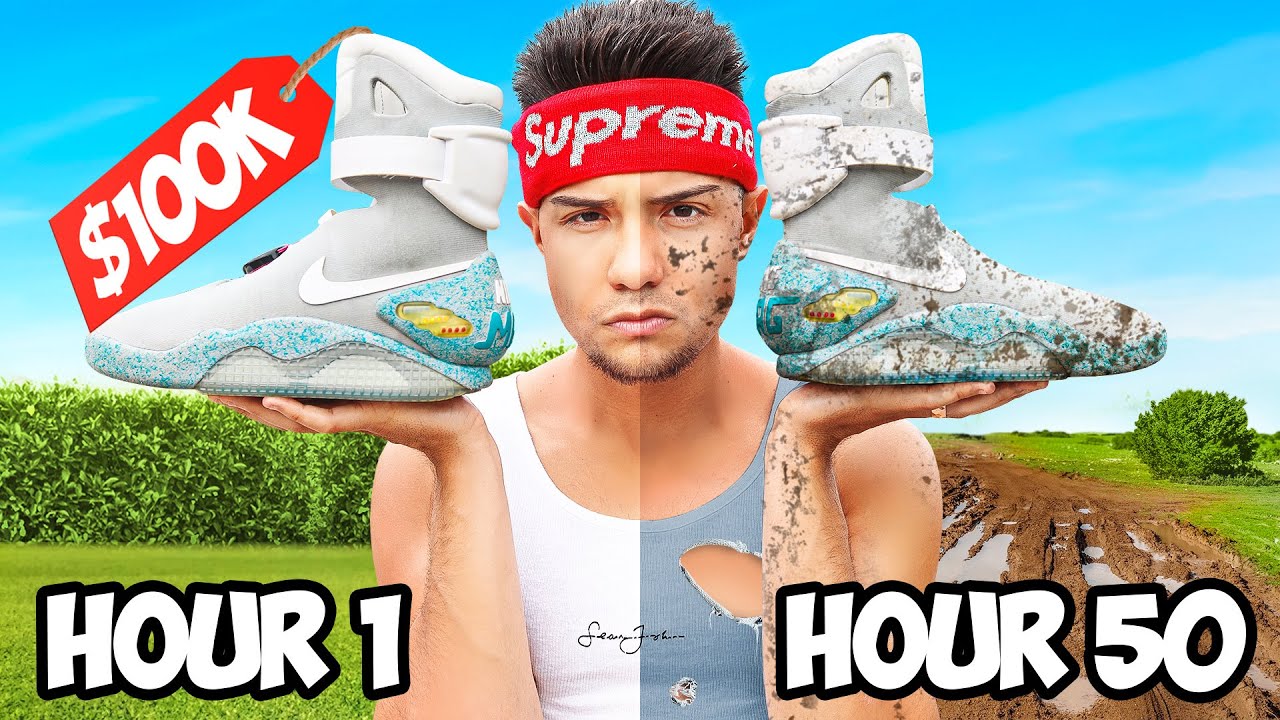 50 Hours In World's Most Expensive Sneakers (Nike Mags) - YouTube