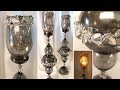 Diamond & Crystal Black Mercury Glass Candle Stands - Dollar Tree DIY