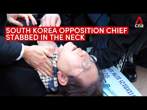 South Korea opposition chief Lee Jae-myung stabbed in neck during visit to Busan